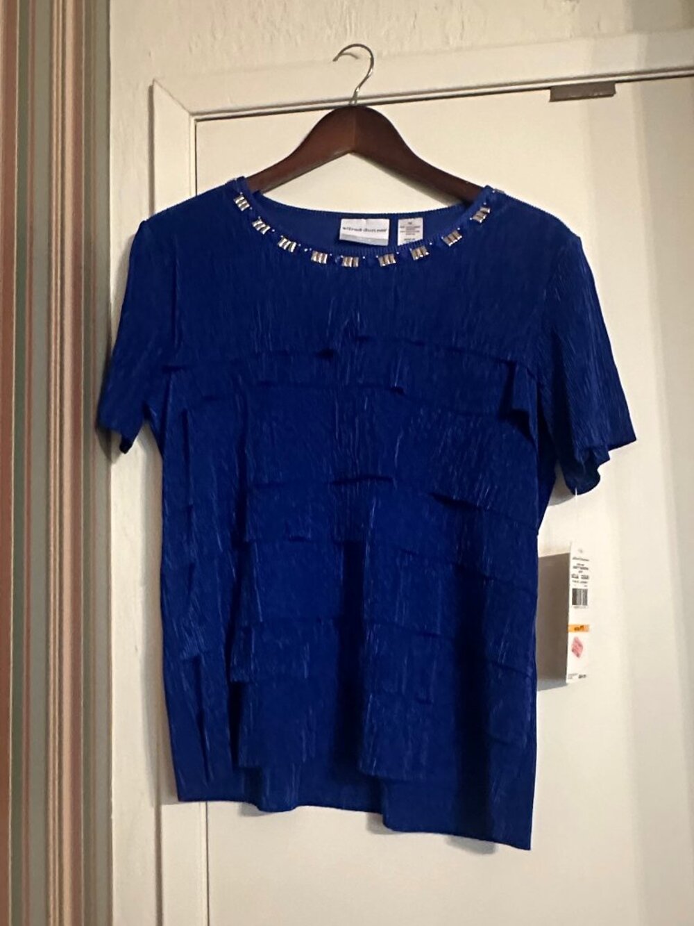 Alfred Dunner royal blue top, size petite small